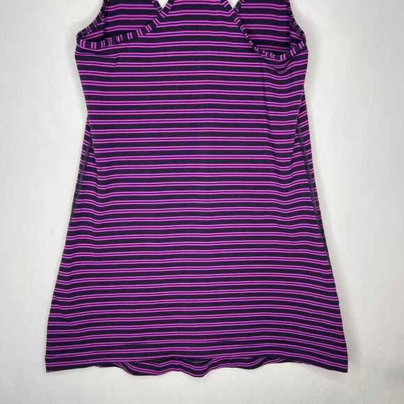 Lululemon Purple Navy Striped Swiftly Tech Racerback Tank Top Womens Size 4 - Picture 8 of 8